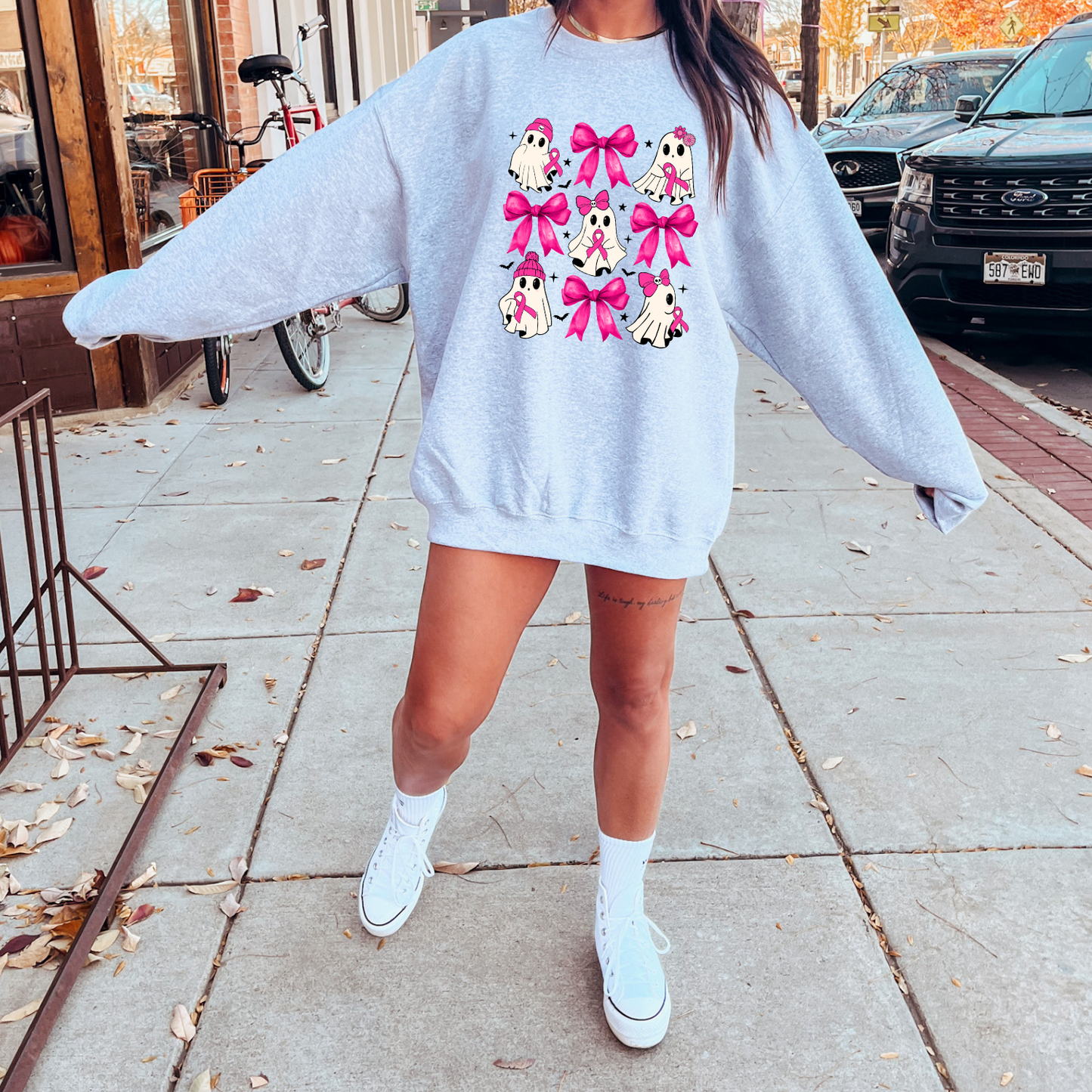 Breast Cancer Awareness Ghost Crewneck