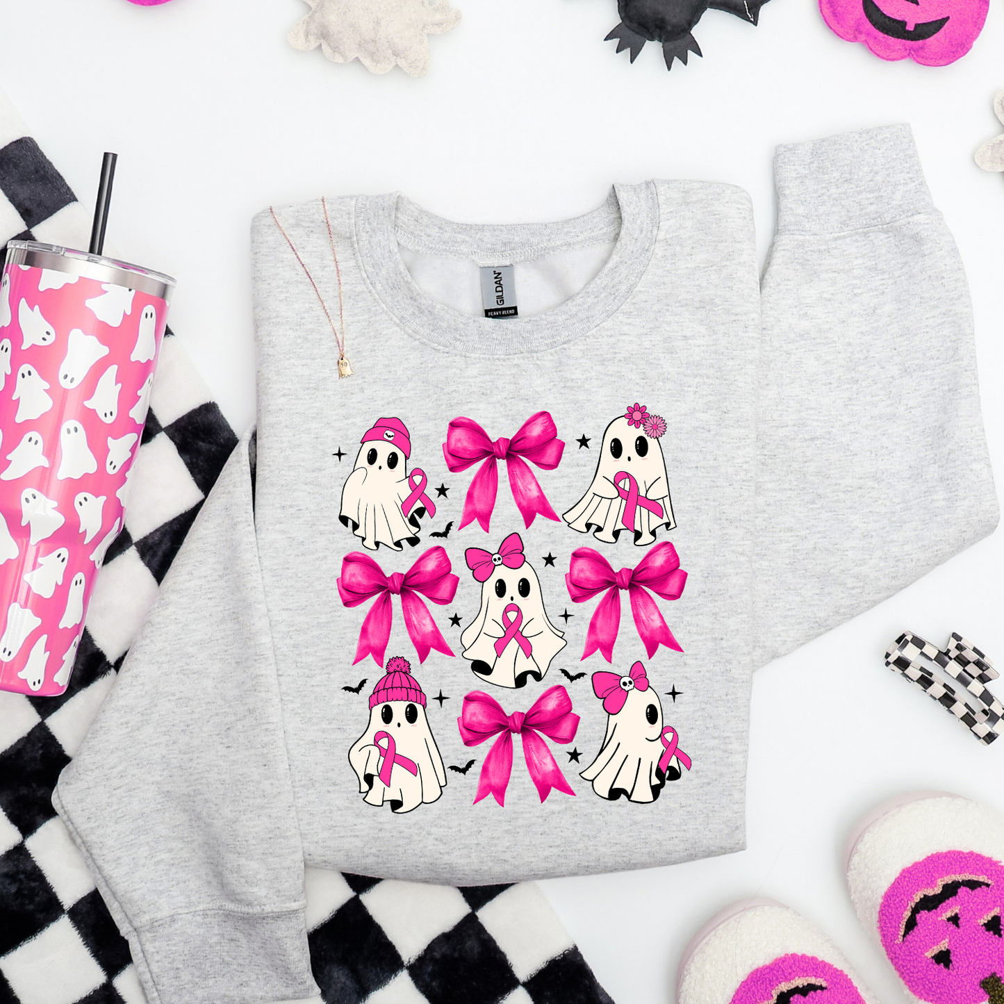 Breast Cancer Awareness Ghost Crewneck