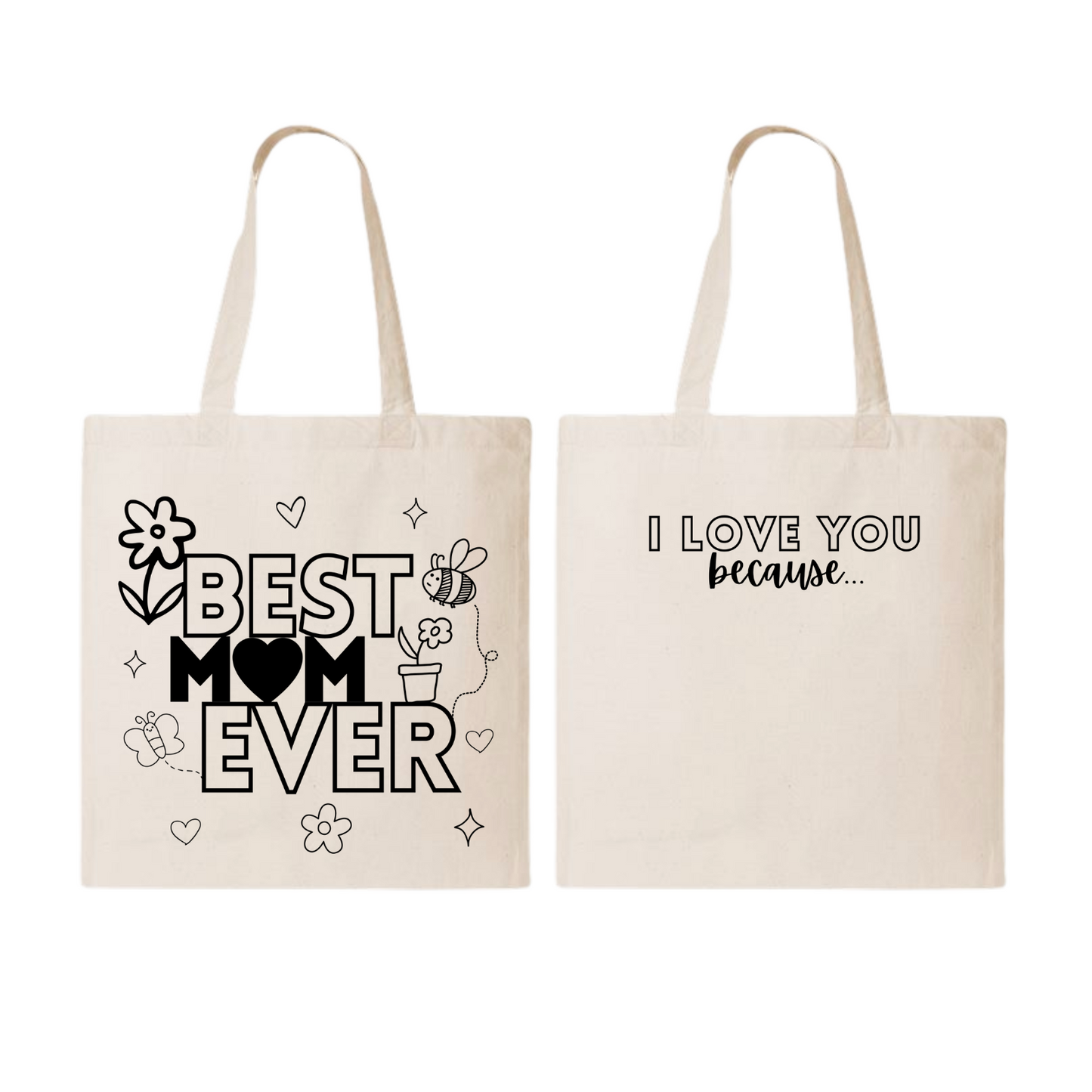 Best Mom Ever DIY Tote Bag Bundle with Markers