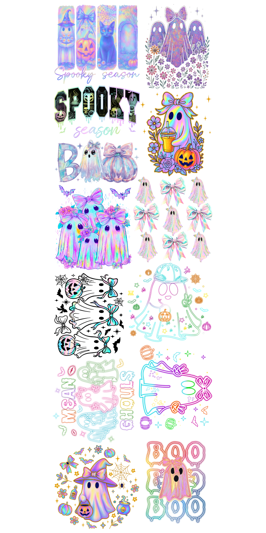 22"x72" Pre-Made Glowing Halloween Gang Sheet