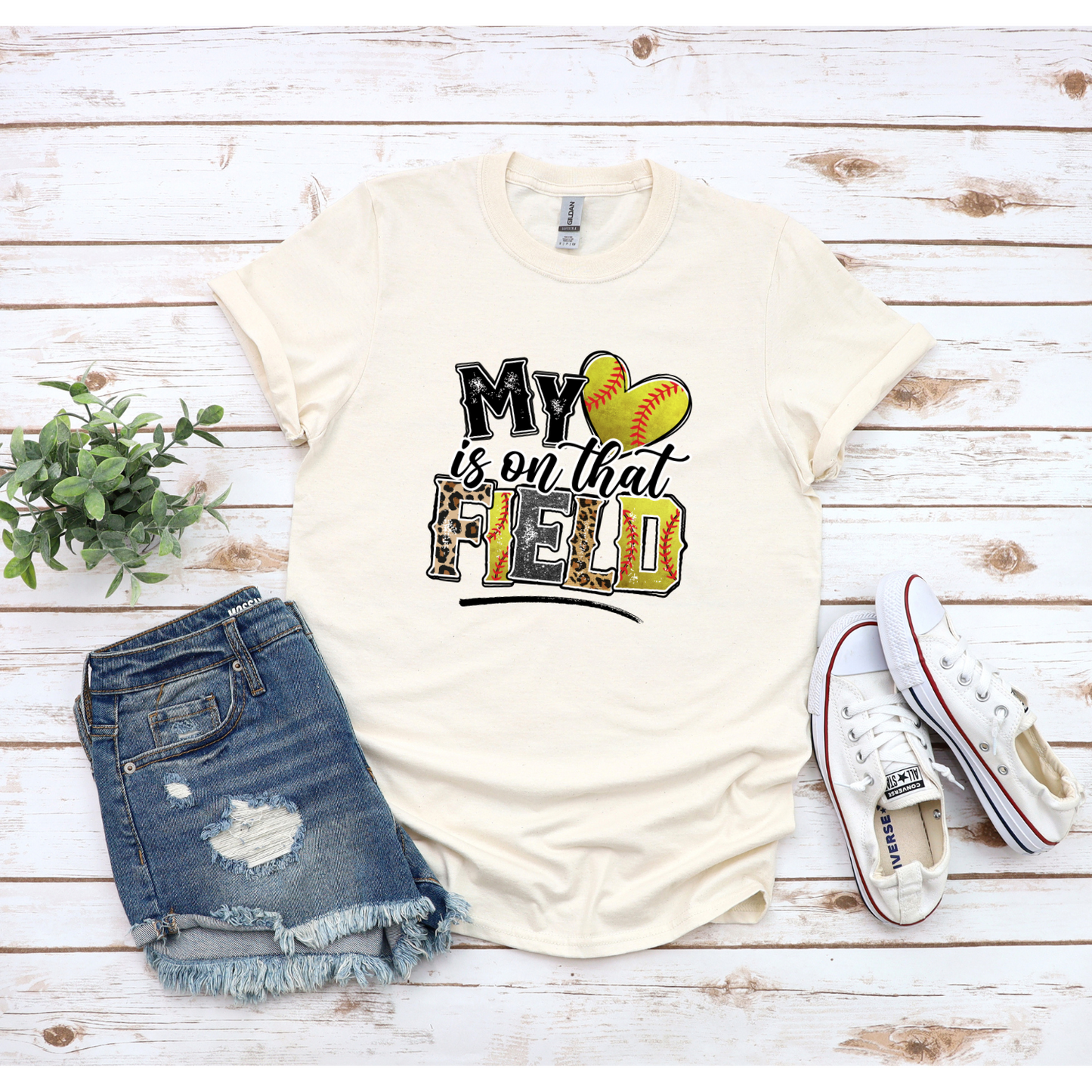 My Heart Softball T-Shirt