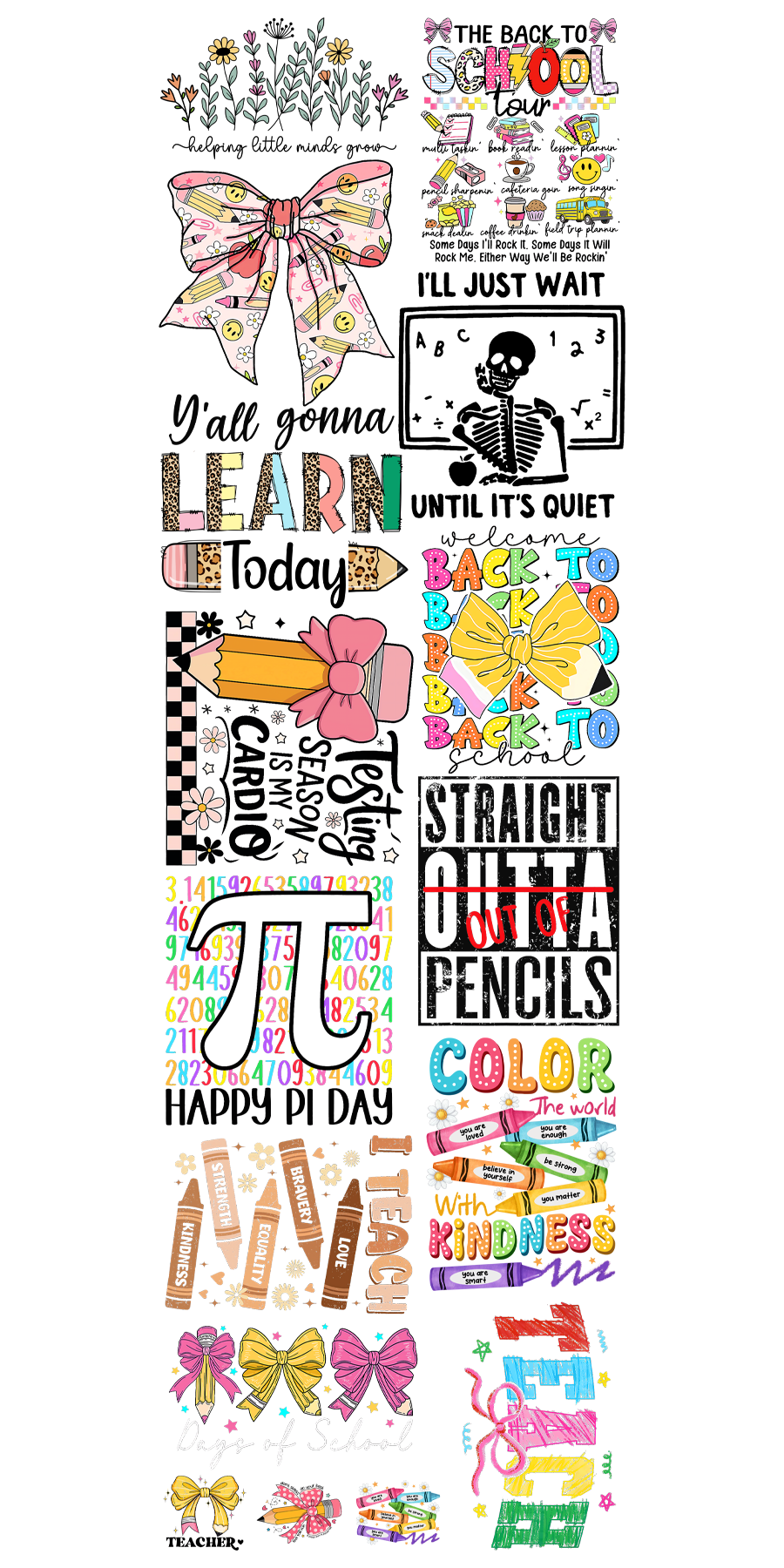 22"x72" Teacher Vibes Pre-Made Gang Sheet