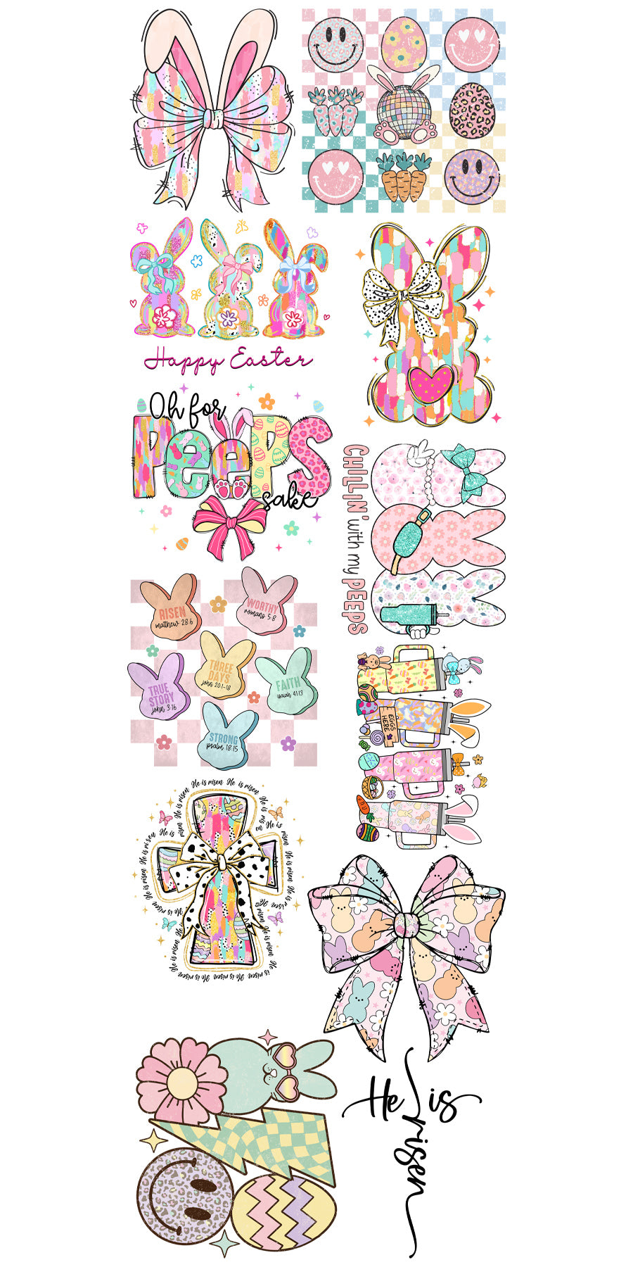 22"x72" Pre-Made Easter Gang Sheet
