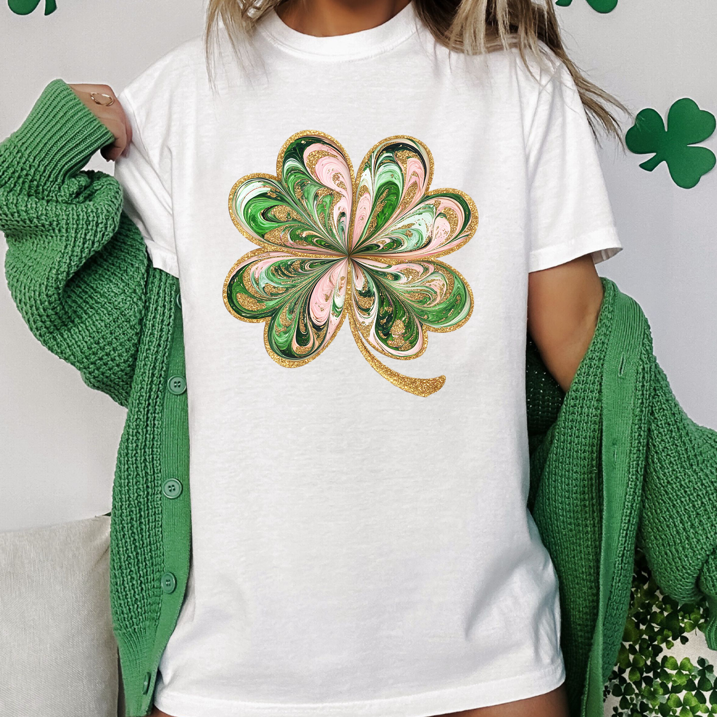 22"x72" Pre-Made St.Patrick's Day Faux Glitter Gang Sheet