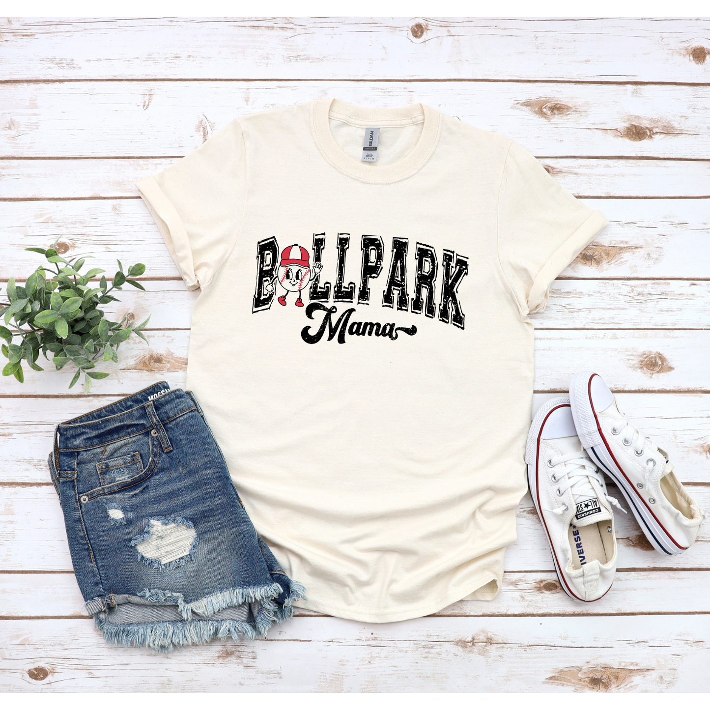 Vintage Ballpark Mama Softball T-Shirt