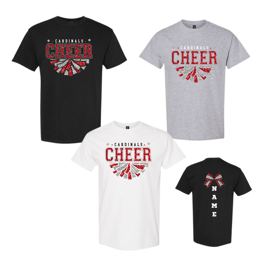 Glitter Pom Cardinals Cheer