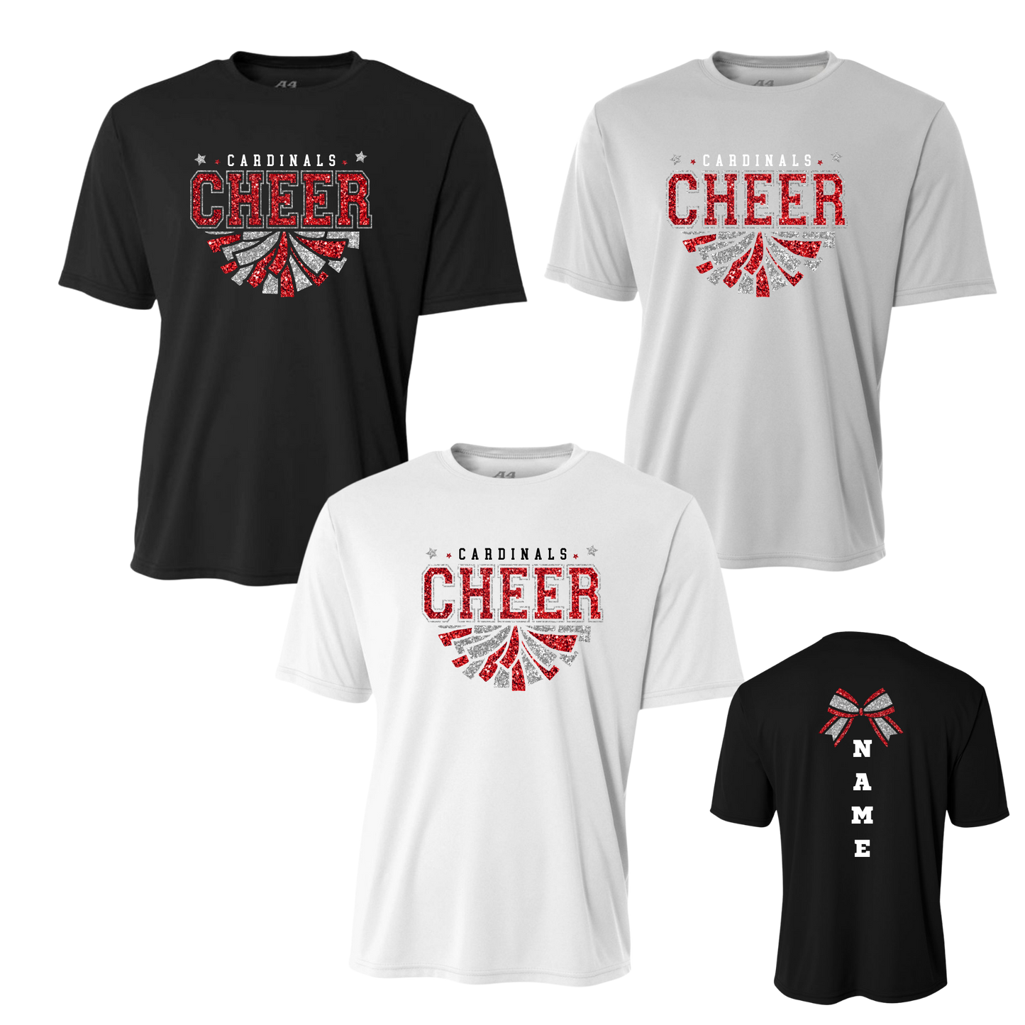 Glitter Pom Cardinals Cheer