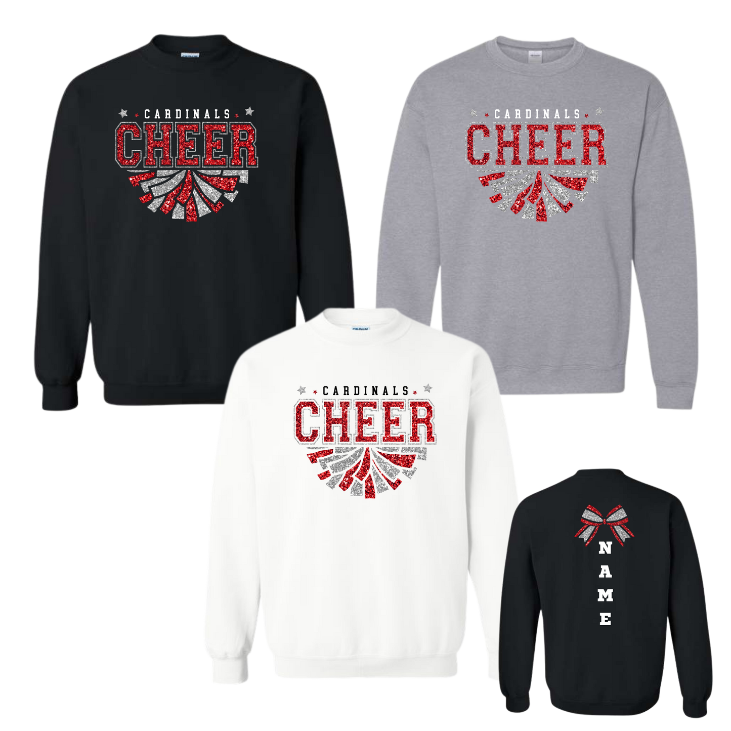 Glitter Pom Cardinals Cheer