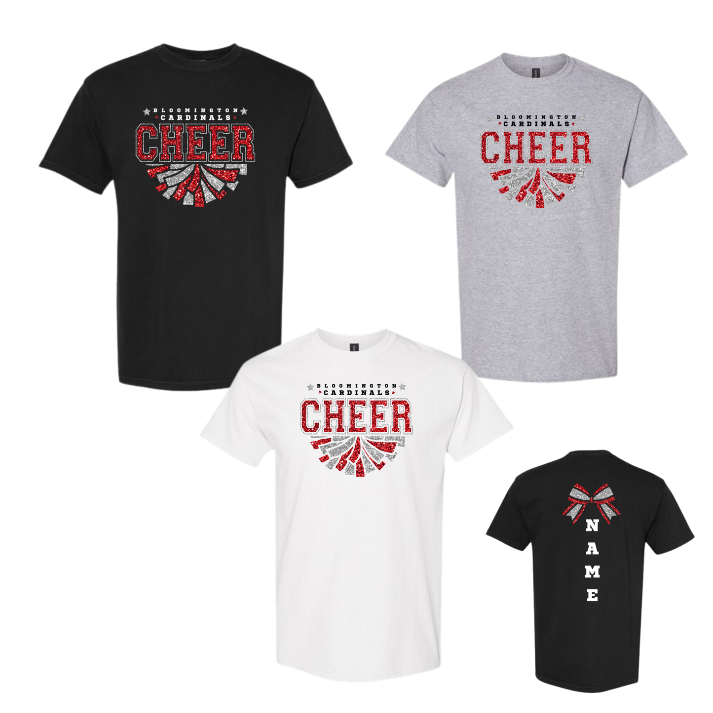 Glitter Pom Cardinals Cheer