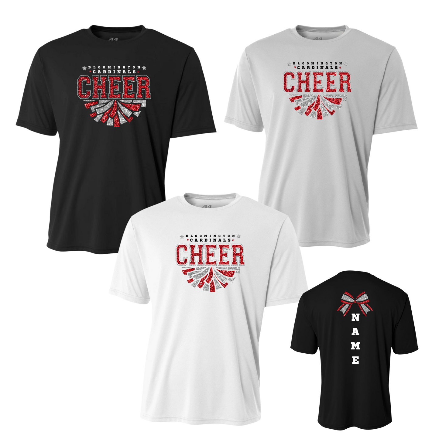 Glitter Pom Cardinals Cheer