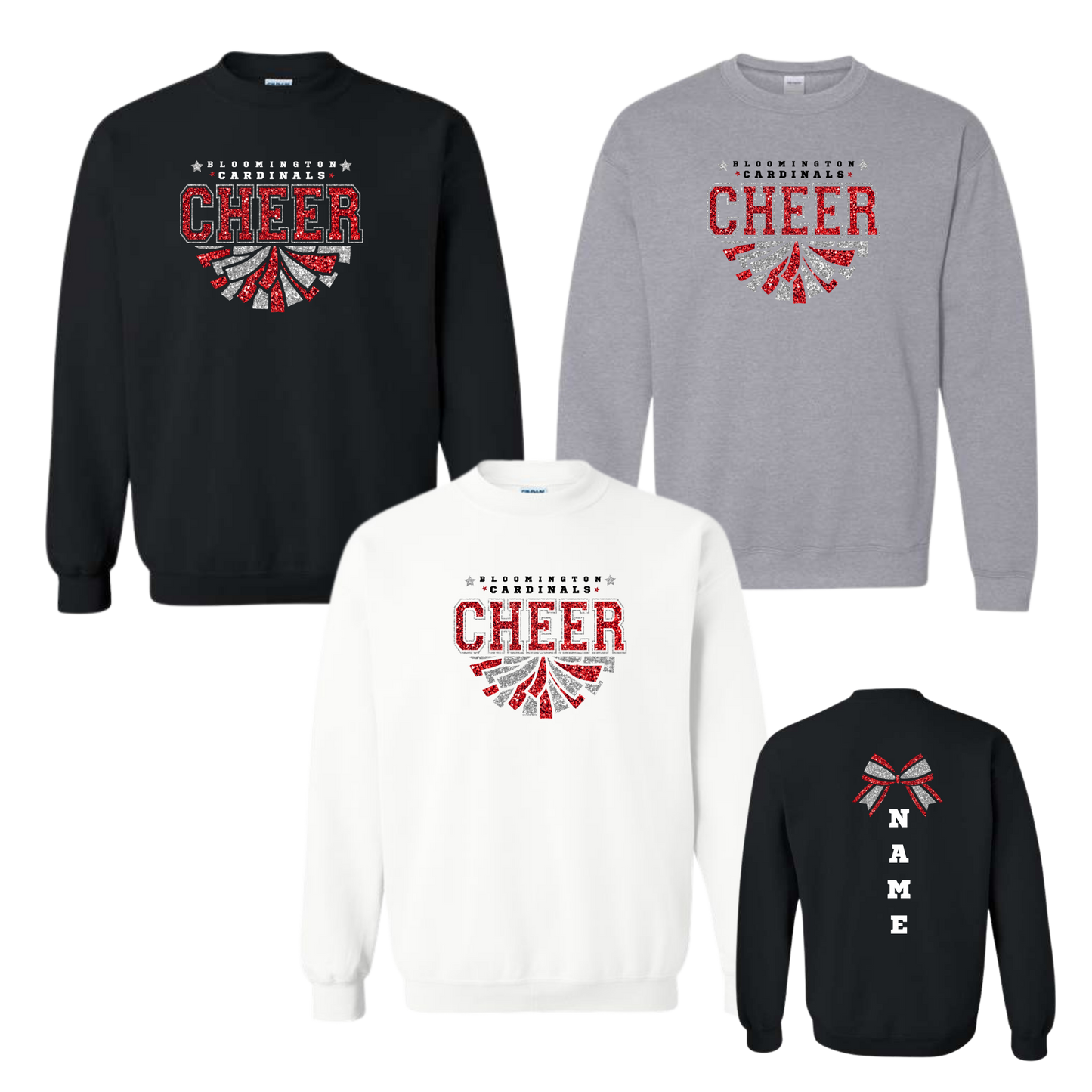 Glitter Pom Cardinals Cheer