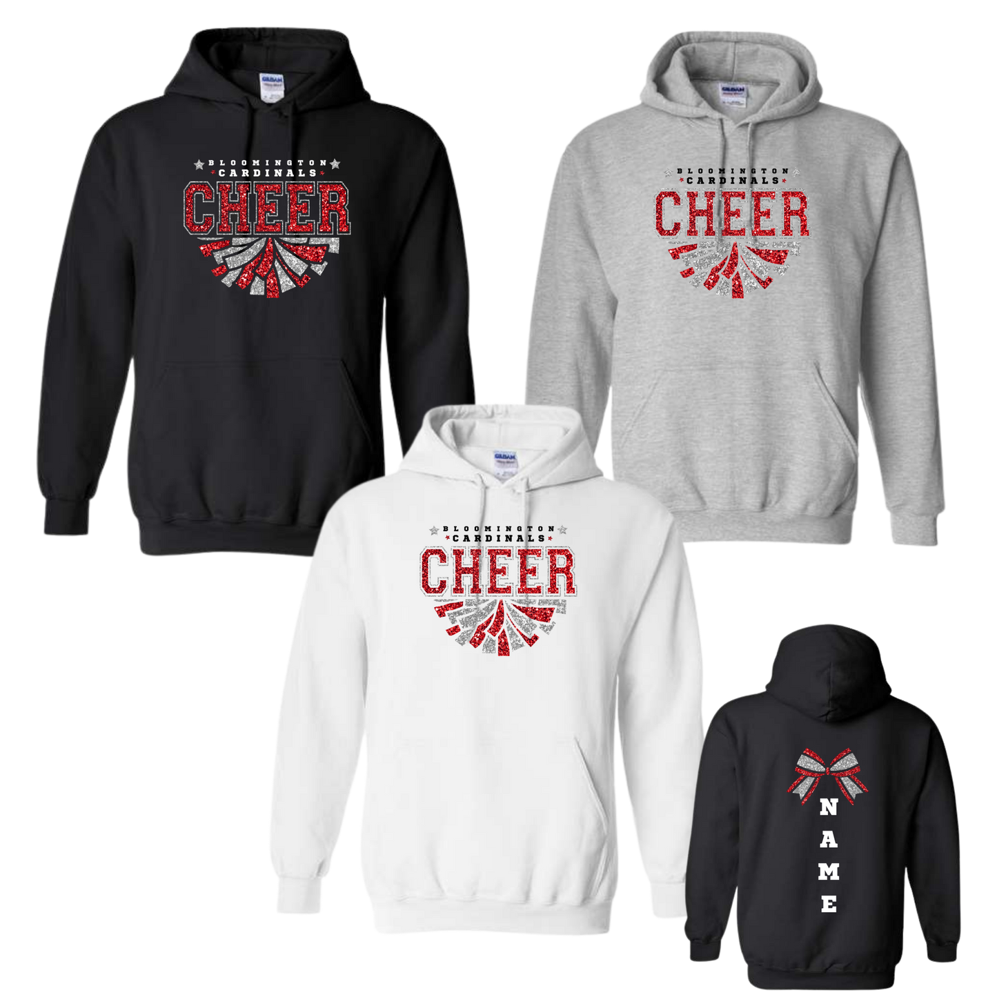Glitter Pom Cardinals Cheer