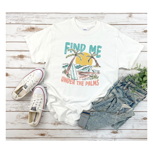 Retro Summer Find Me Under The Palms Oversized T-Shirt