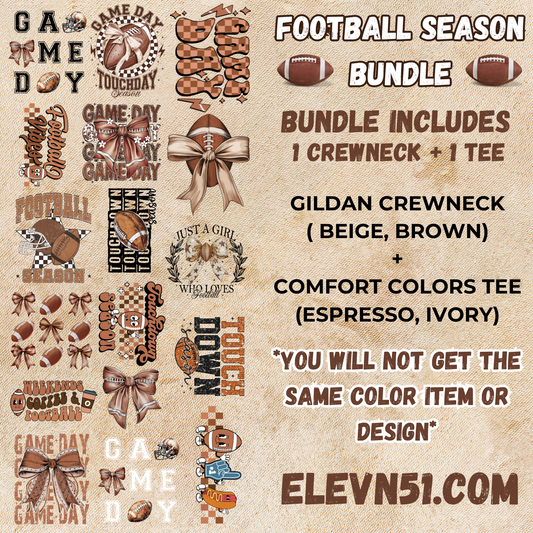 Football Season Sweatshirt + T-Shirt Bundle