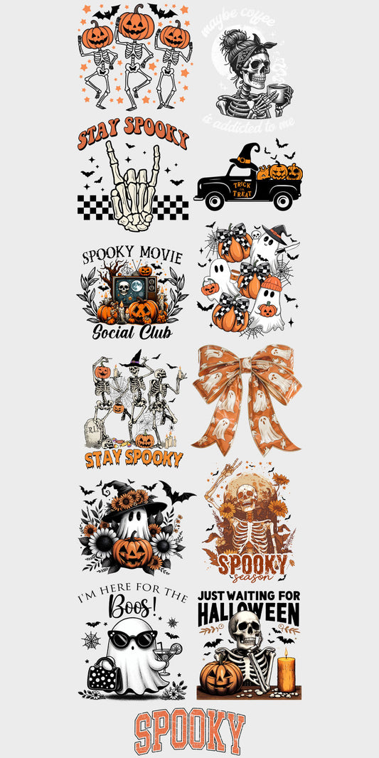 22"x72" Pre-Made Dark Halloween Gang Sheet