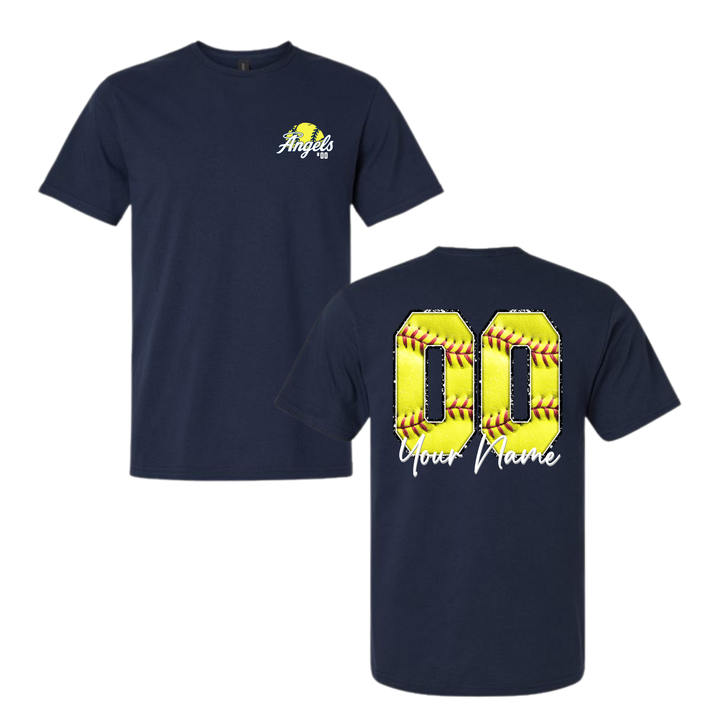 Angels Softball Number Tee