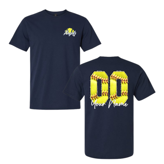 Angels Softball Number Tee