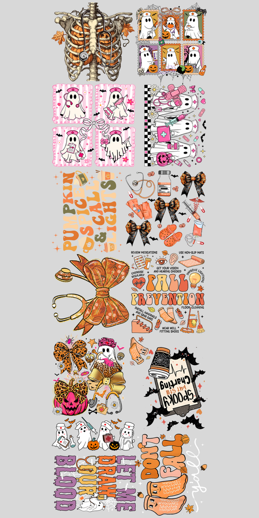 22"x72" Pre-Made Fall Healthcare Gang Sheet