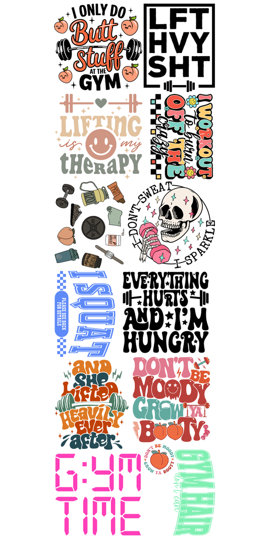 22"x72" Pre-Made Gym Life Gang Sheet