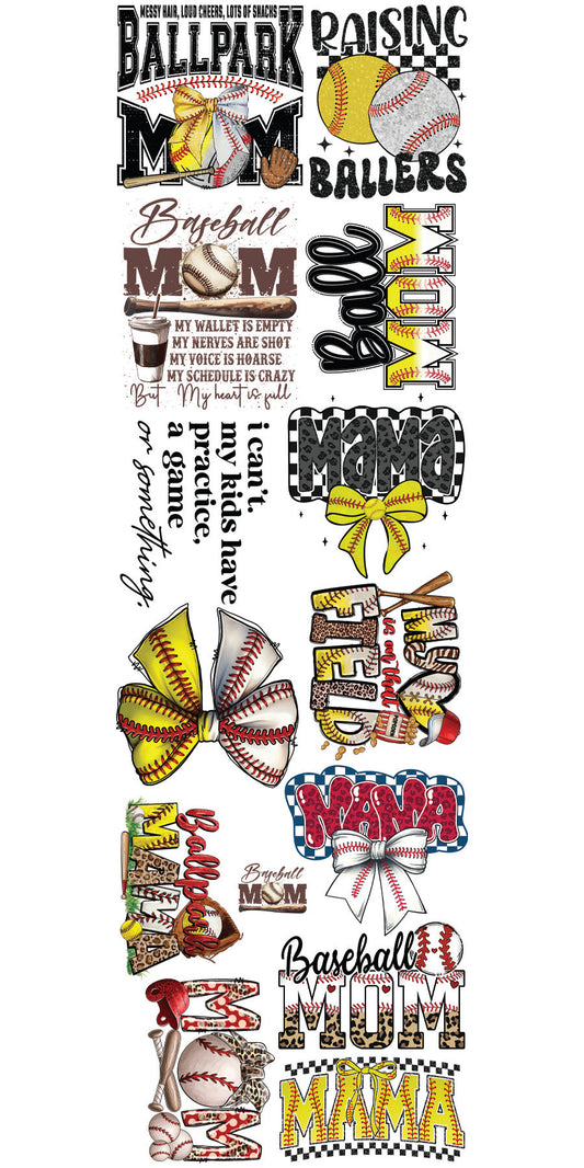 22"x72" Pre-Made Ballpark Mama Gang Sheet