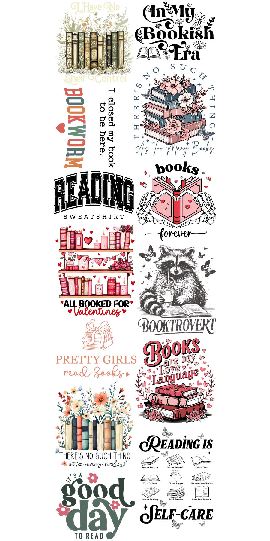 22"x72" Pre-Made Book Lovers Gang Sheet