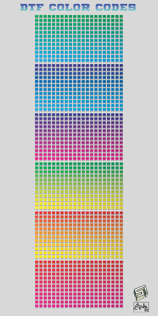 DTF Color Match Sheet