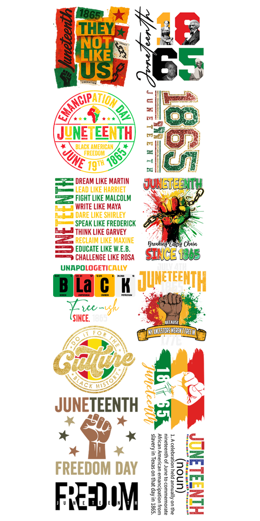 22"x72" Pre-Made Juneteenth Gang Sheet