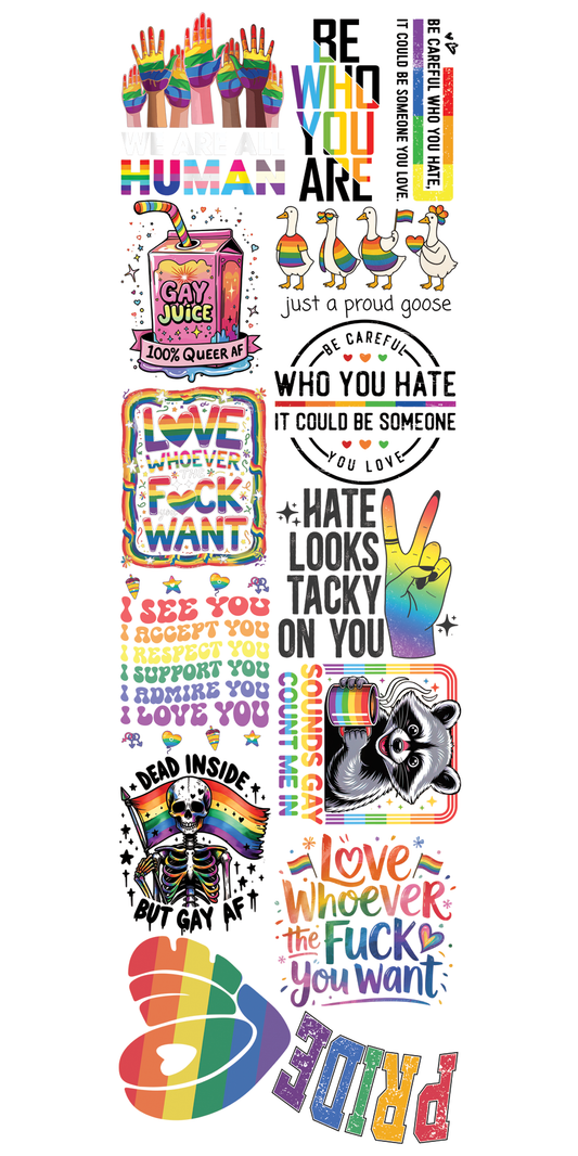 22"x72" Pre-Made PRIDE Gang Sheet