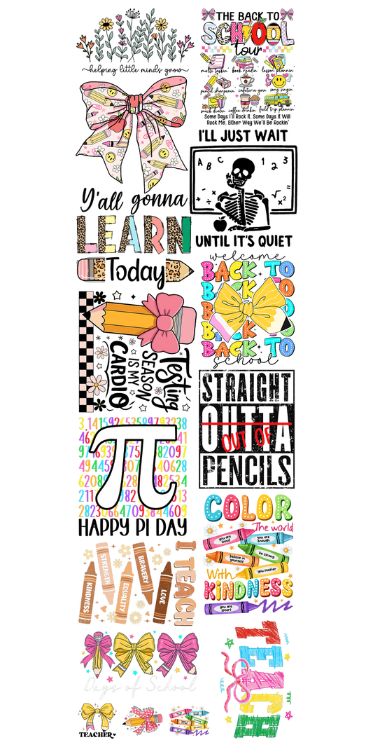 22"x72" Teacher Vibes Pre-Made Gang Sheet