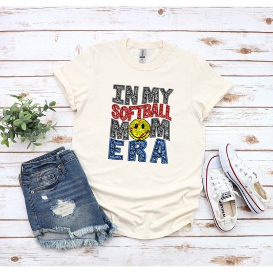 Softball Mom Era Faux Sequin T-Shirt