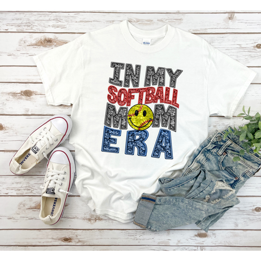 Softball Mom Era Faux Sequin T-Shirt