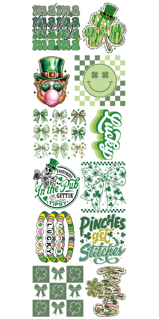 22"x72" Pre-Made St.Patrick's Day Gang Sheet