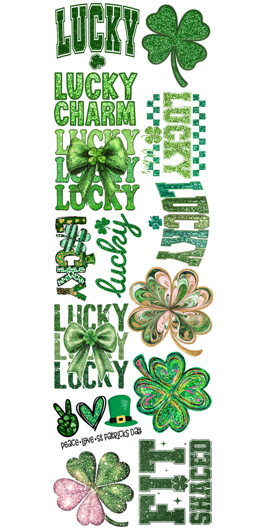 22"x72" Pre-Made St.Patrick's Day Faux Glitter Gang Sheet