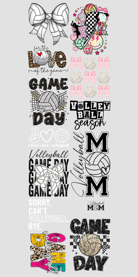 22"x72" Pre-Made Volleyball Game Day Gang Sheet