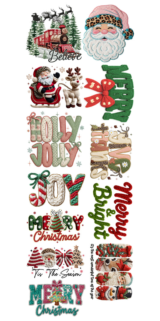 22"x60" Faux Yarn Holiday Pre-Made Gang Sheet