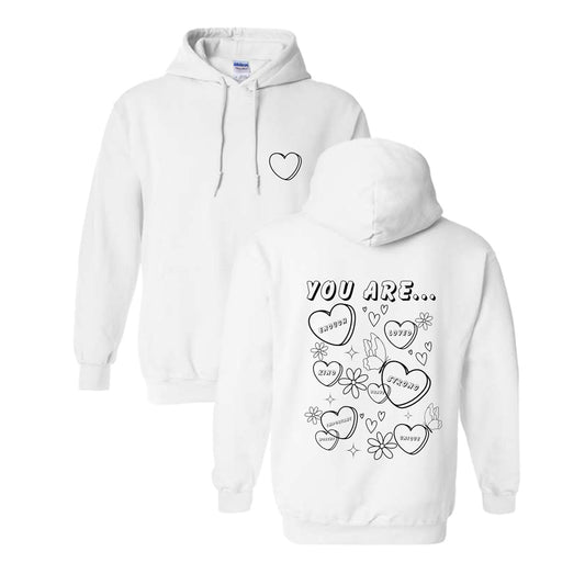 DIY Color-In You Are Enough White Sweatshirt